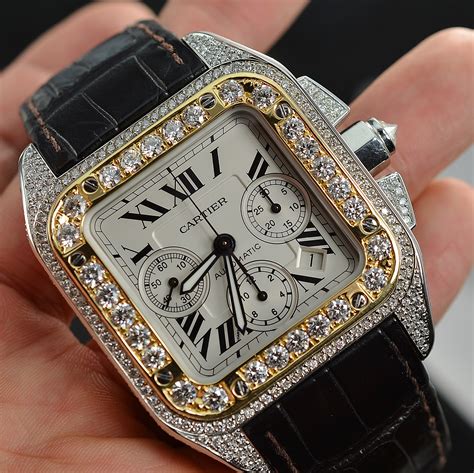 cartier gold diamond watch.